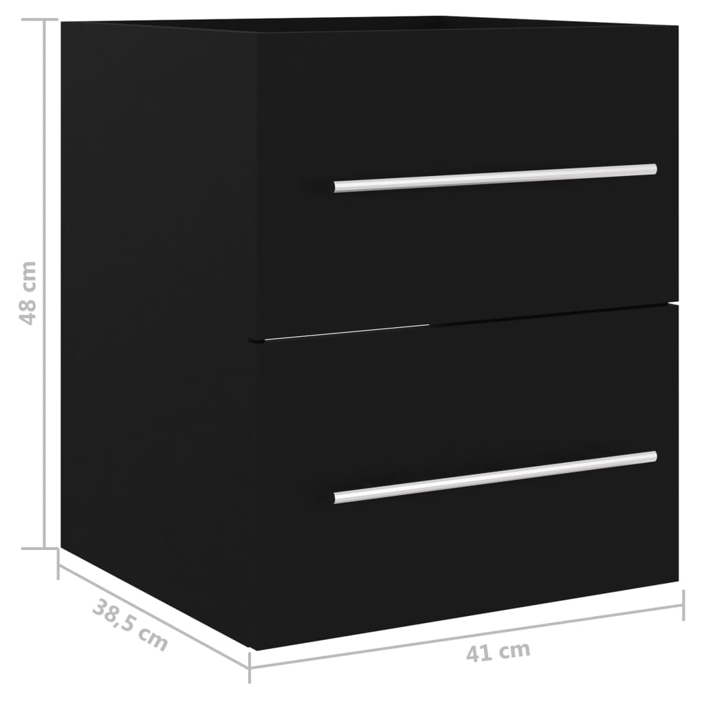 Dulap de chiuvetă, negru, 41x38,5x48 cm, PAL - Lando