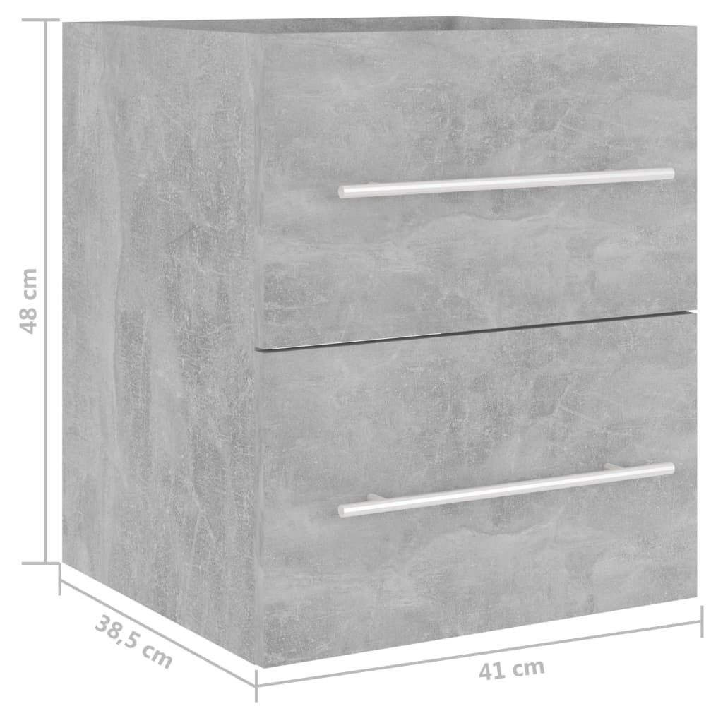 Dulap de chiuvetă, gri beton, 41x38,5x48 cm , PAL - Lando