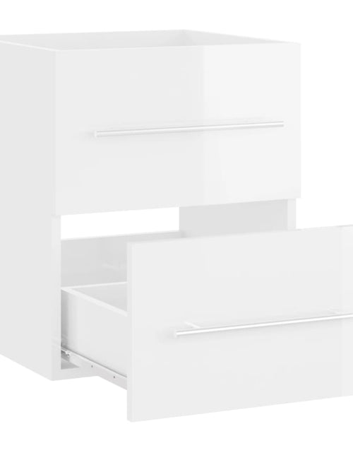 Încărcați imaginea în vizualizatorul Galerie, Dulap de chiuvetă, alb extralucios, 41x38,5x48 cm, PAL - Lando
