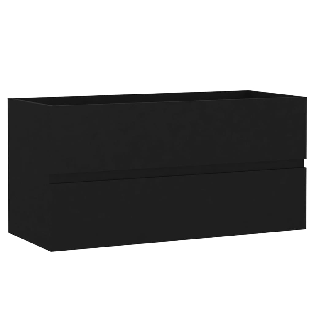 Dulap de chiuvetă, negru, 90x38,5x45 cm, PAL - Lando