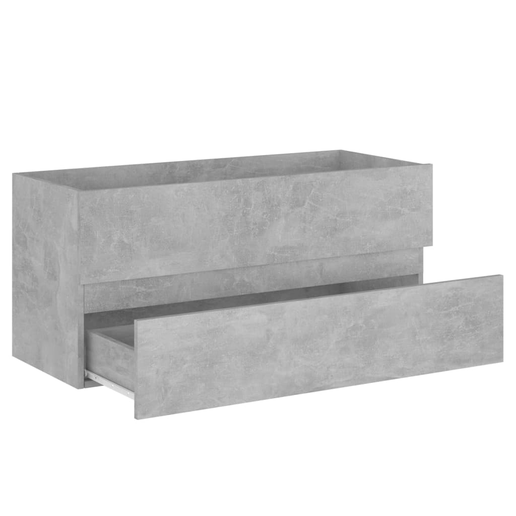 Dulap de chiuvetă, gri beton, 100x38,5x45 cm, PAL - Lando