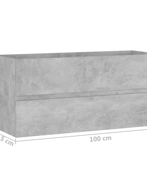 Загрузите изображение в средство просмотра галереи, Dulap de chiuvetă, gri beton, 100x38,5x45 cm, PAL - Lando
