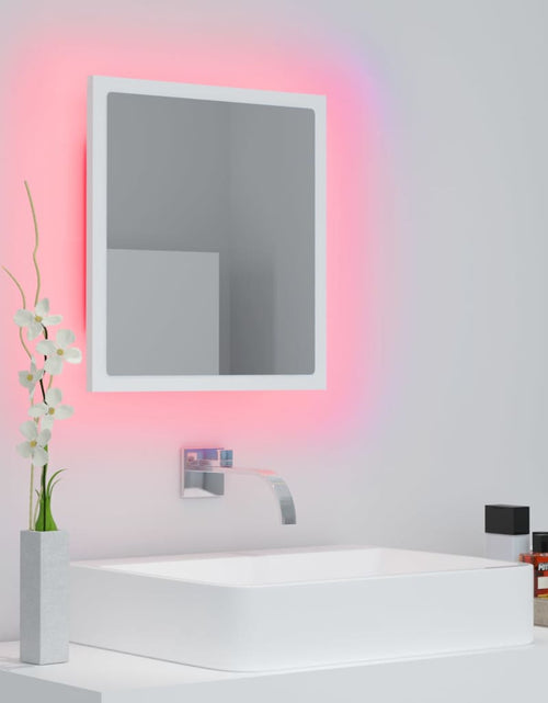 Încărcați imaginea în vizualizatorul Galerie, Oglindă de baie cu LED, alb, 40x8,5x37 cm, acril Lando - Lando
