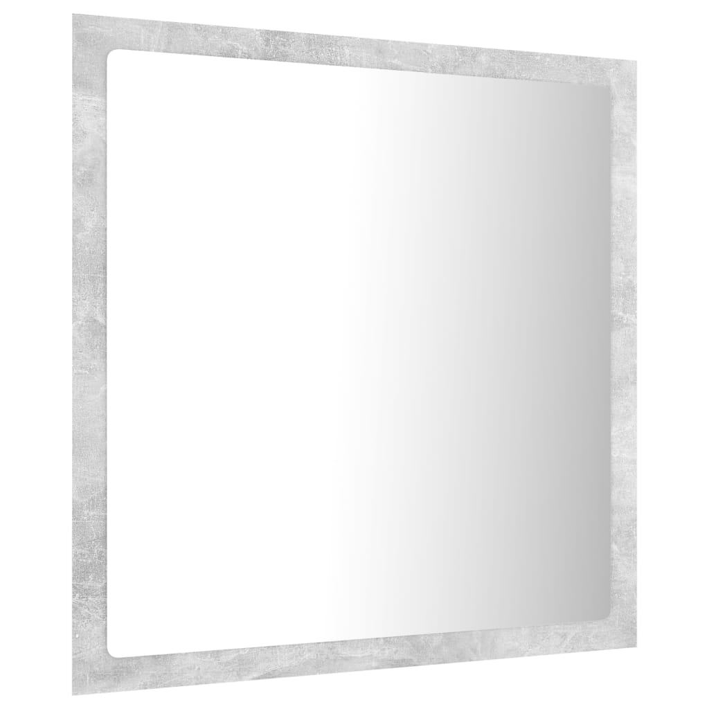 Oglindă de baie cu LED, gri beton, 40x8,5x37 cm, acril Lando - Lando