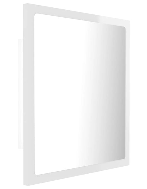 Încărcați imaginea în vizualizatorul Galerie, Oglindă de baie cu LED, alb extralucios, 40x8,5x37 cm, acril Lando - Lando
