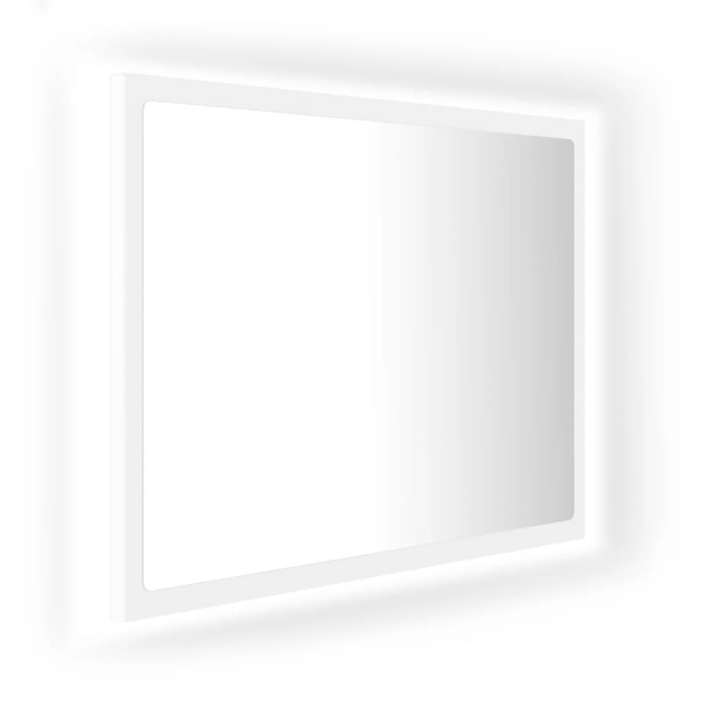 Oglindă de baie cu LED, alb, 60x8,5x37 cm, acril Lando - Lando
