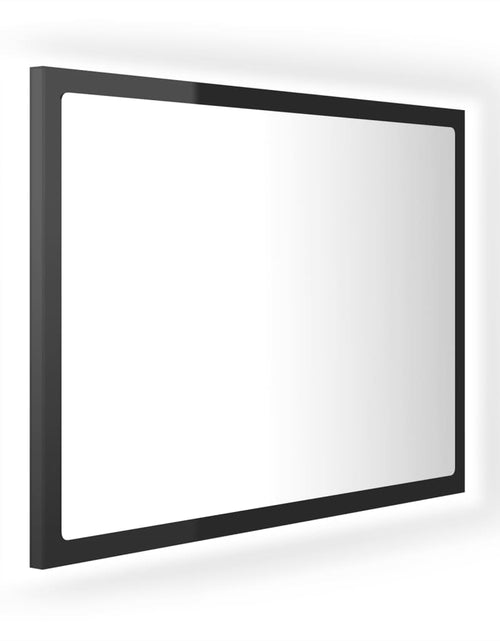 Загрузите изображение в средство просмотра галереи, Oglindă de baie cu LED, negru extralucios, 60x8,5x37 cm, acril Lando - Lando

