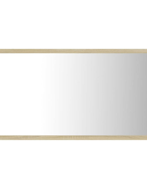 Загрузите изображение в средство просмотра галереи, Oglindă de baie cu LED, stejar sonoma, 80x8,5x37 cm, acril Lando - Lando
