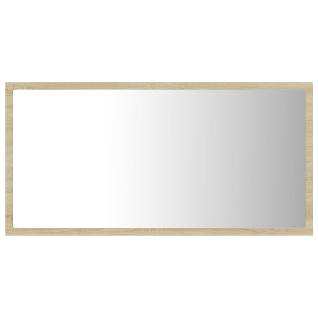 Oglindă de baie cu LED, stejar sonoma, 80x8,5x37 cm, acril Lando - Lando