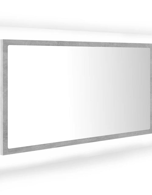 Загрузите изображение в средство просмотра галереи, Oglindă de baie cu LED, gri beton, 80x8,5x37 cm, acril Lando - Lando
