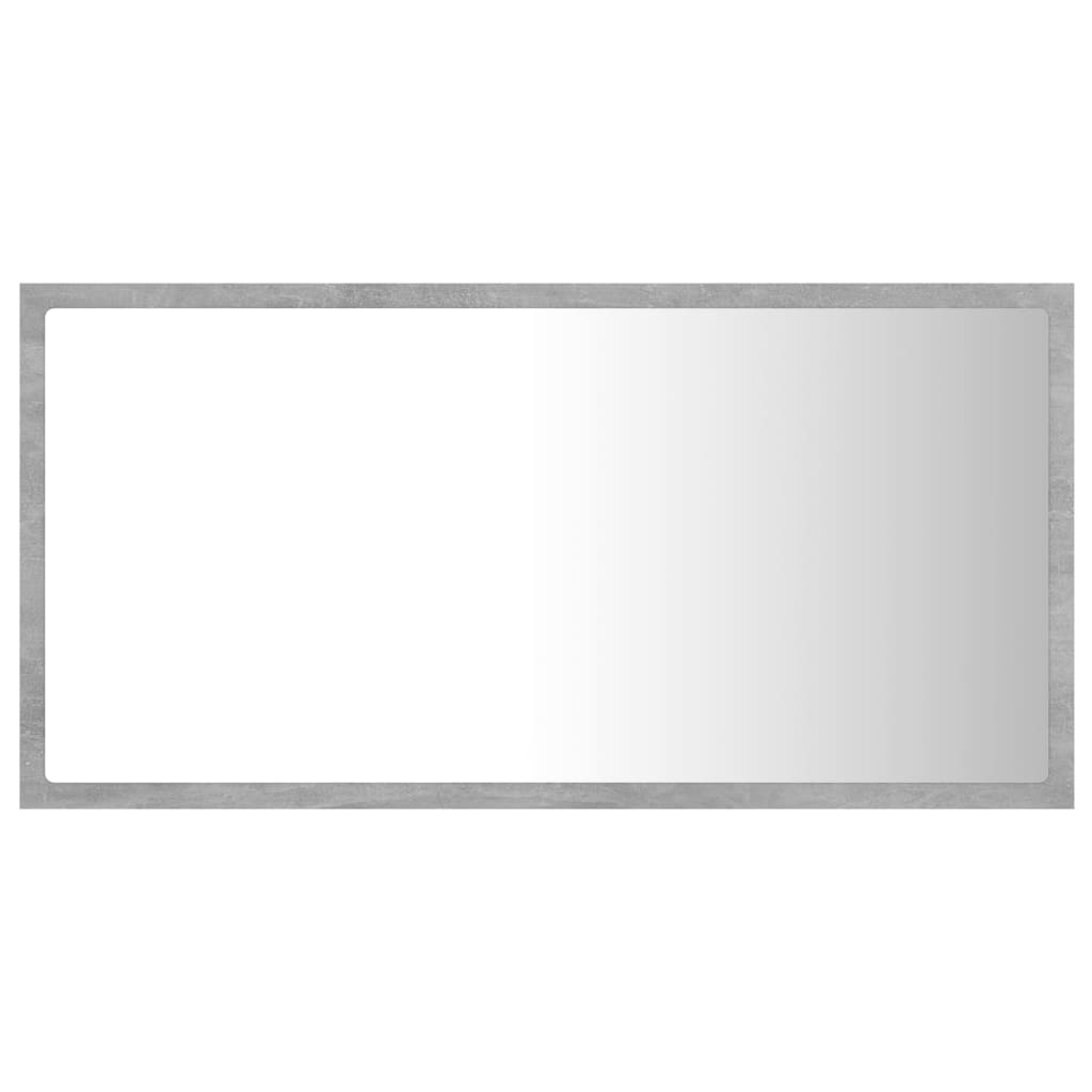 Oglindă de baie cu LED, gri beton, 80x8,5x37 cm, acril Lando - Lando