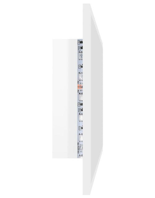 Încărcați imaginea în vizualizatorul Galerie, Oglindă de baie cu LED, alb extralucios, 80x8,5x37 cm, acril Lando - Lando

