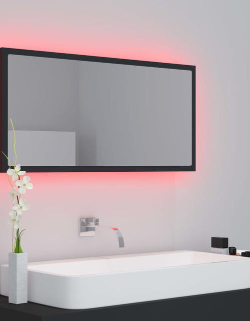 Încărcați imaginea în vizualizatorul Galerie, Oglindă de baie cu LED, gri, 90x8,5x37 cm, acril Lando - Lando
