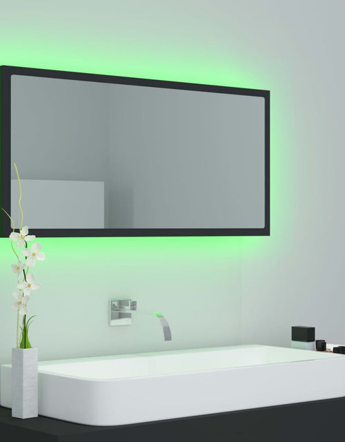 Загрузите изображение в средство просмотра галереи, Oglindă de baie cu LED, gri, 90x8,5x37 cm, acril Lando - Lando
