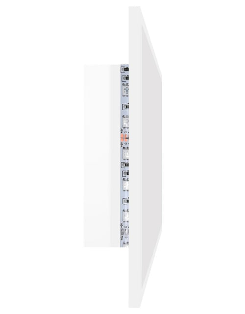 Încărcați imaginea în vizualizatorul Galerie, Oglindă de baie cu LED, alb extralucios, 90x8,5x37 cm, acril Lando - Lando
