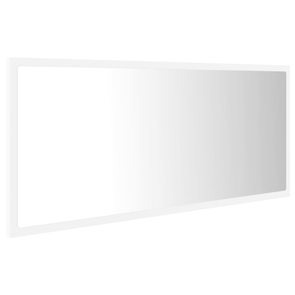 Oglindă de baie cu LED, alb, 100x8,5x37 cm, acril Lando - Lando