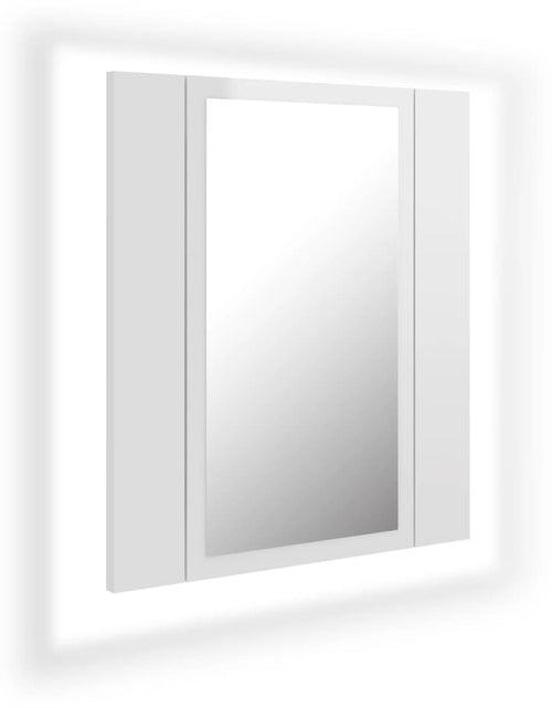 Загрузите изображение в средство просмотра галереи, Dulap de baie cu oglindă și LED, alb extralucios 40x12x45 acril
