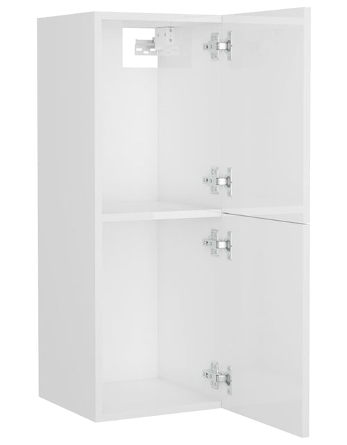 Încărcați imaginea în vizualizatorul Galerie, Dulap de baie, alb extralucios, 30x30x80 cm, lemn prelucrat - Lando
