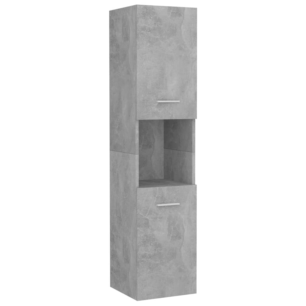 Dulap de baie, gri beton, 30 x 30 x 130 cm, PAL - Lando