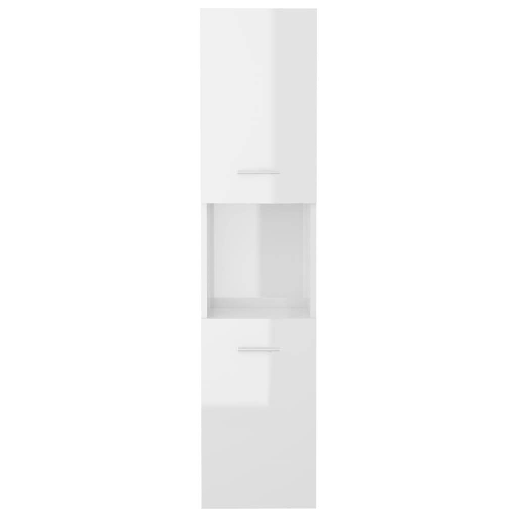 Dulap de baie, alb extralucios, 30 x 30 x 130 cm, PAL - Lando