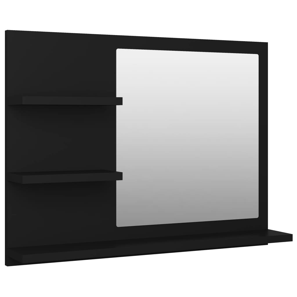 Oglindă de baie, negru, 60 x 10,5 x 45 cm, PAL - Lando