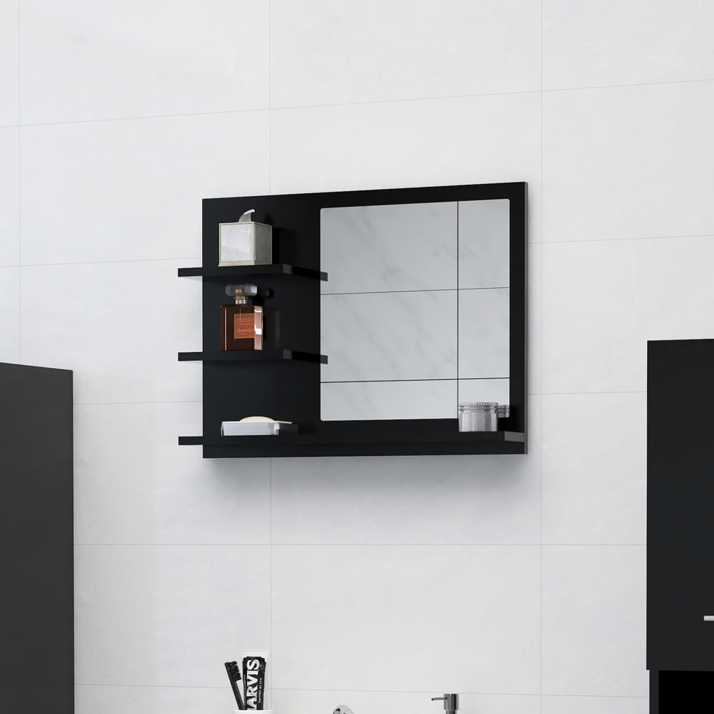 Oglindă de baie, negru, 60 x 10,5 x 45 cm, PAL - Lando