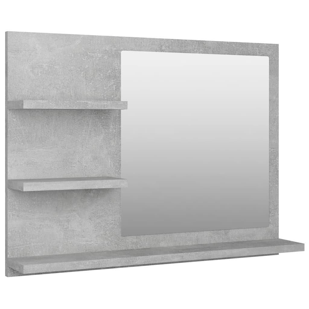 Oglindă de baie, gri beton, 60x10,5x45 cm, PAL Lando - Lando