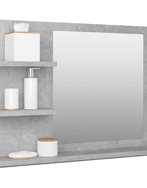 Încărcați imaginea în vizualizatorul Galerie, Oglindă de baie, gri beton, 60x10,5x45 cm, PAL Lando - Lando
