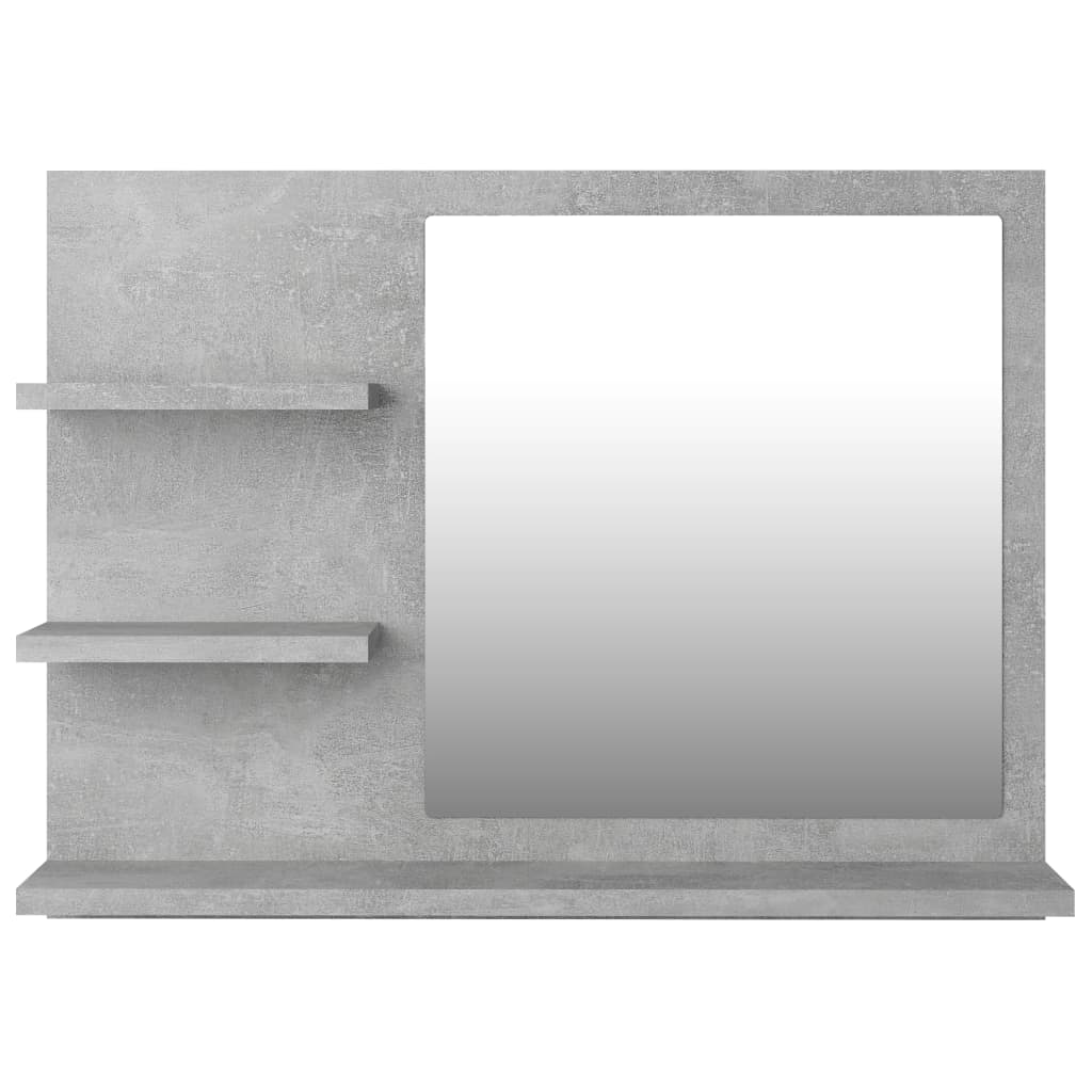 Oglindă de baie, gri beton, 60x10,5x45 cm, PAL Lando - Lando