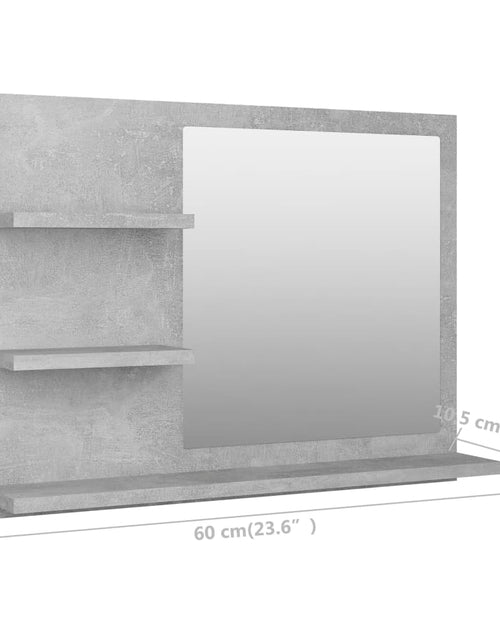 Загрузите изображение в средство просмотра галереи, Oglindă de baie, gri beton, 60x10,5x45 cm, PAL Lando - Lando
