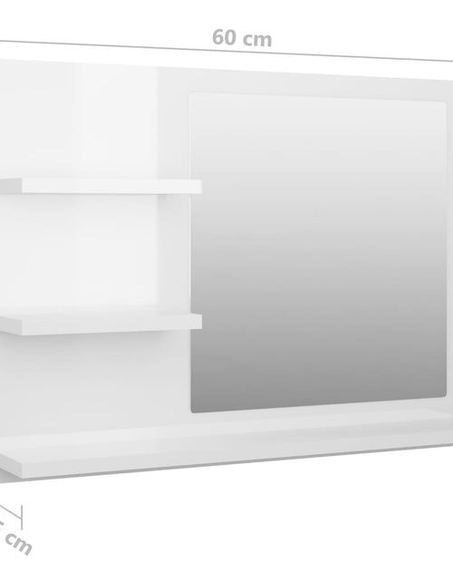 Загрузите изображение в средство просмотра галереи, Oglindă de baie, alb extralucios, 60 x 10,5 x 45 cm, PAL Lando - Lando
