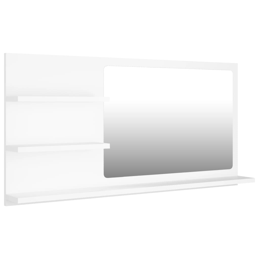Oglindă de baie, alb, 90 x 10,5 x 45 cm, PAL Lando - Lando