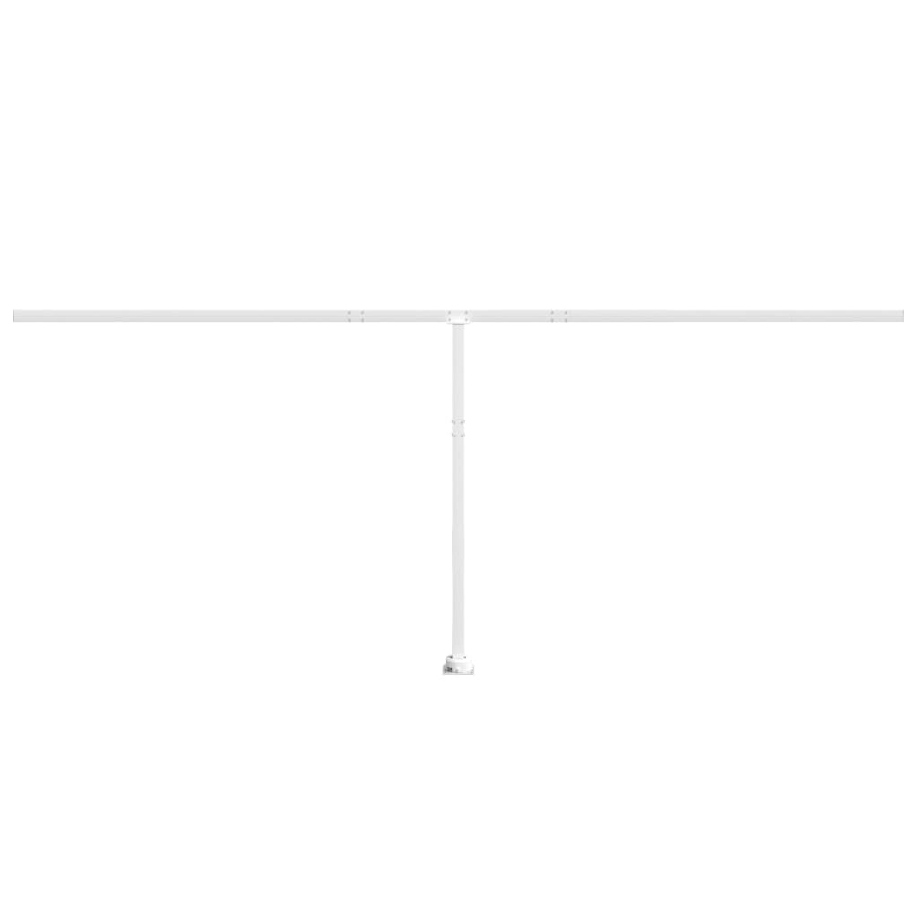 Set stâlp pentru copertină, alb, 600x245 cm, fier - Lando