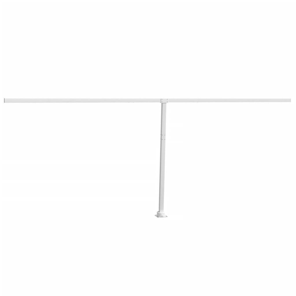 Set stâlp pentru copertină, alb, 600x245 cm, fier - Lando