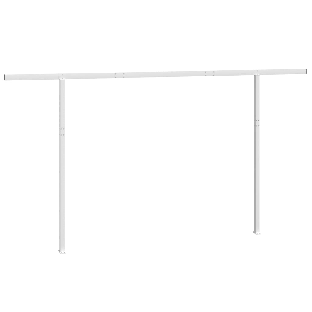 Set stâlp pentru copertină, alb, 450x245 cm, fier - Lando