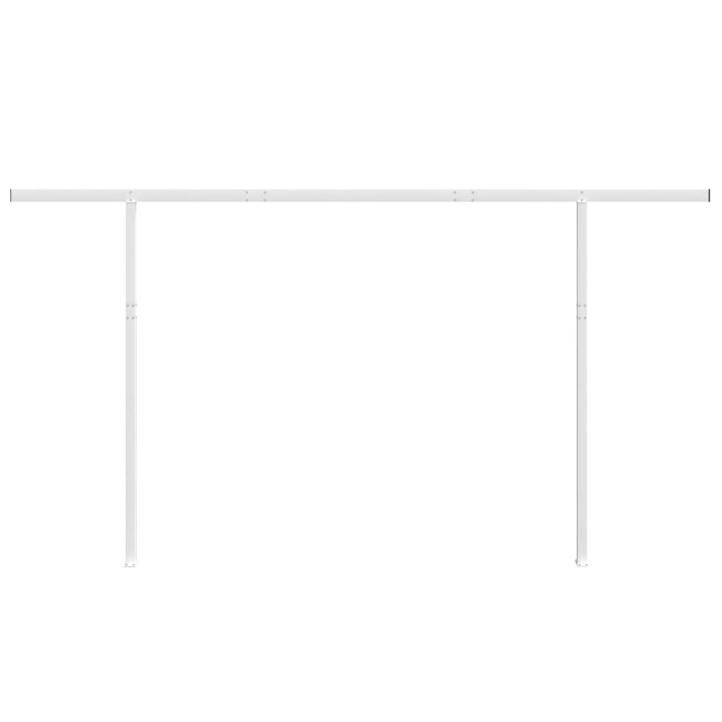 Set stâlp pentru copertină, alb, 450x245 cm, fier - Lando