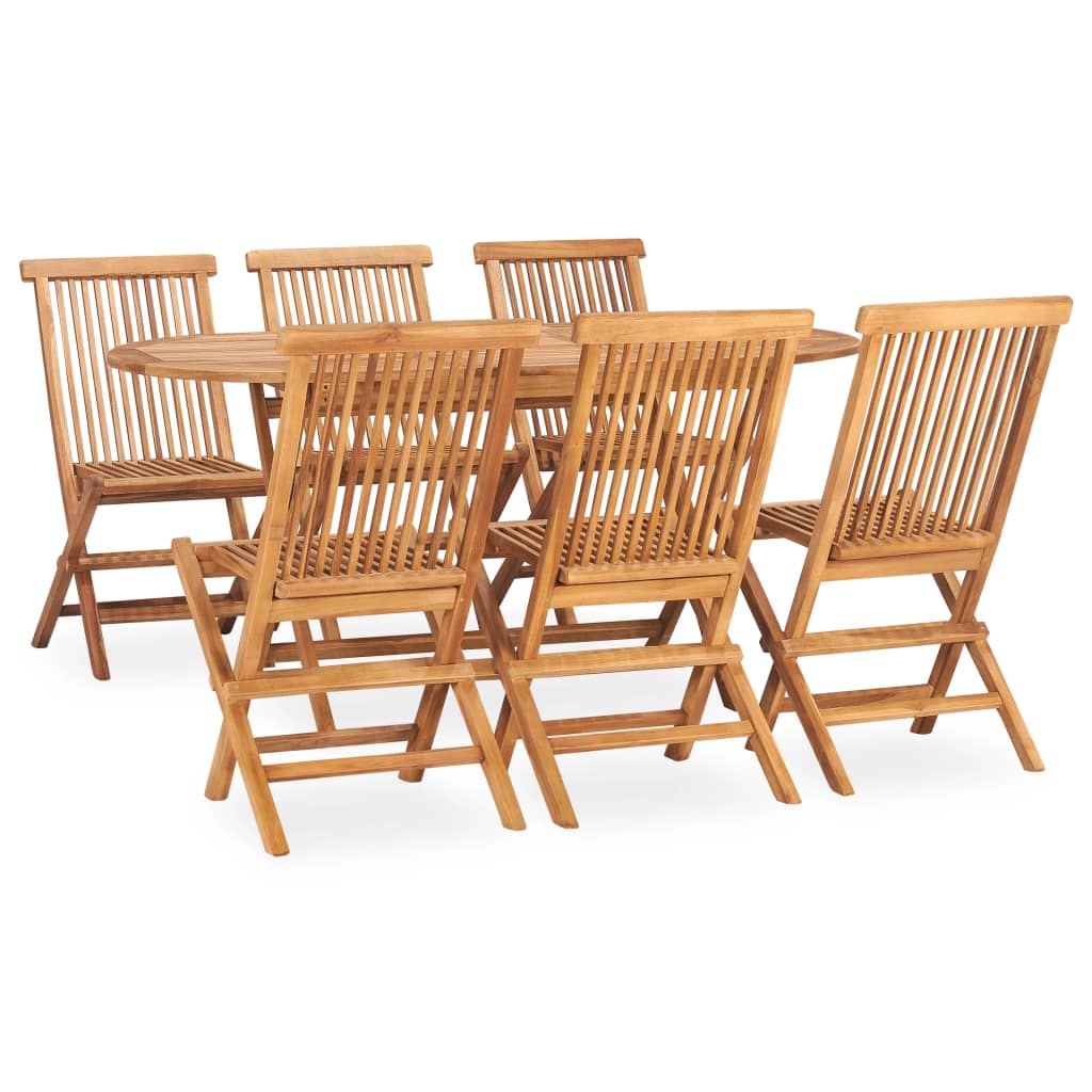 Set mobilier de exterior pliabil, 7 piese, lemn masiv de tec - Lando