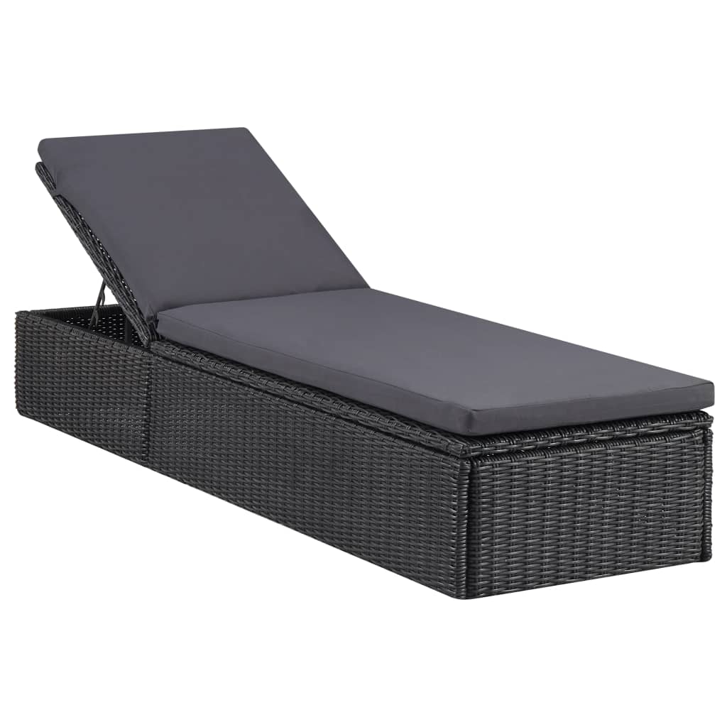 Set mobilier de grădină, 11 piese, negru, poliratan - Lando