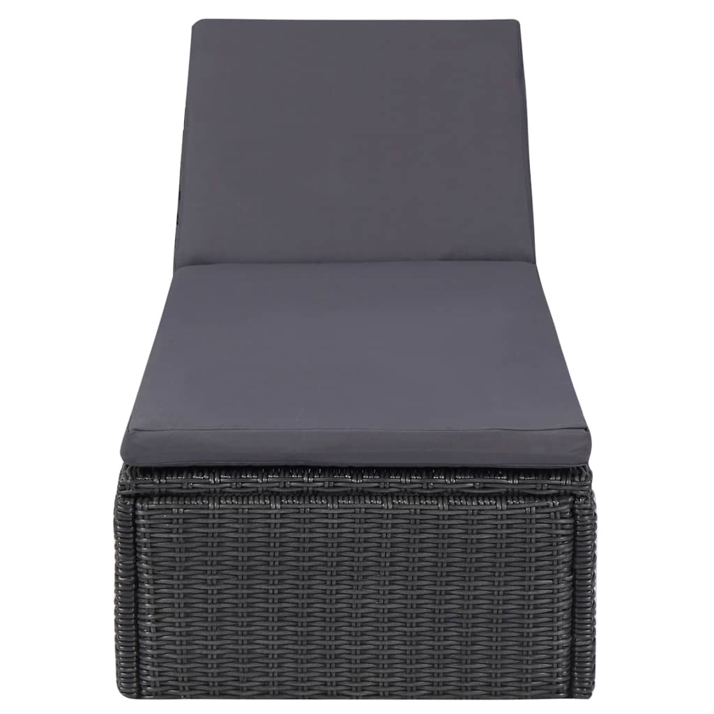 Set mobilier de grădină, 11 piese, negru, poliratan - Lando