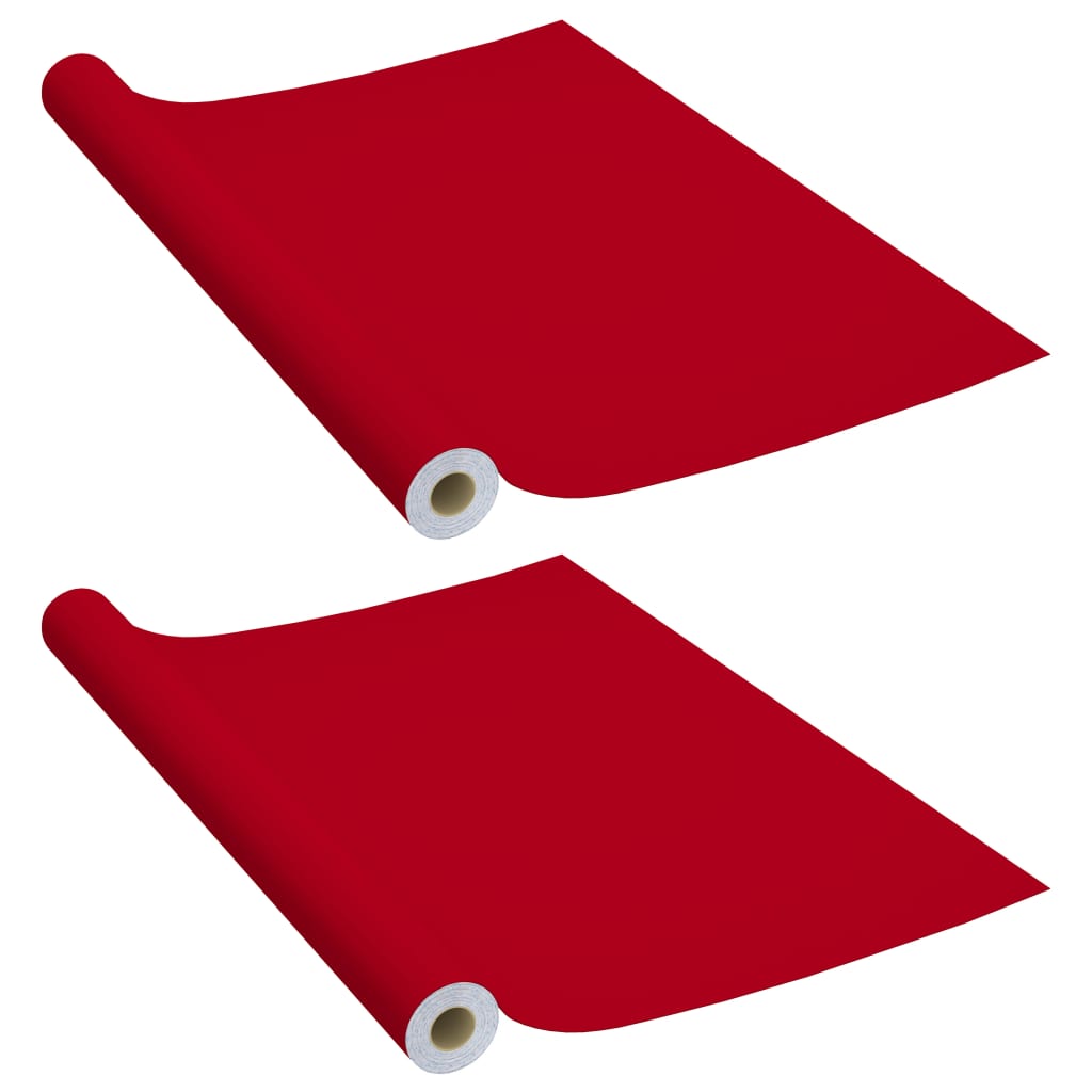 Folii de mobilier autoadezive, 2 buc., roșu, 500 x 90 cm, PVC - Lando