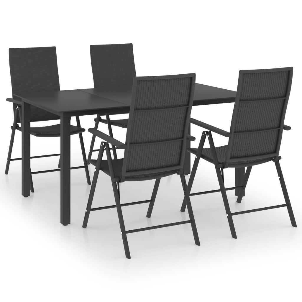 Set mobilier de grădină, 5 piese, negru - Lando