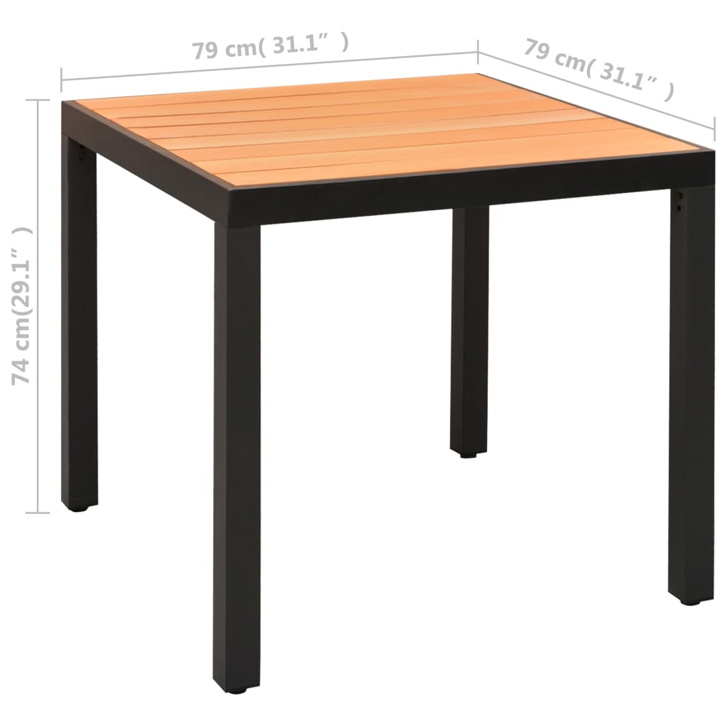 Set mobilier de grădină, 3 piese, negru și maro - Lando