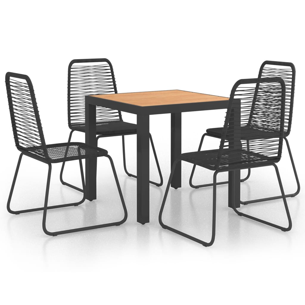 Set mobilier de grădină, 5 piese, negru și maro, ratan PVC - Lando