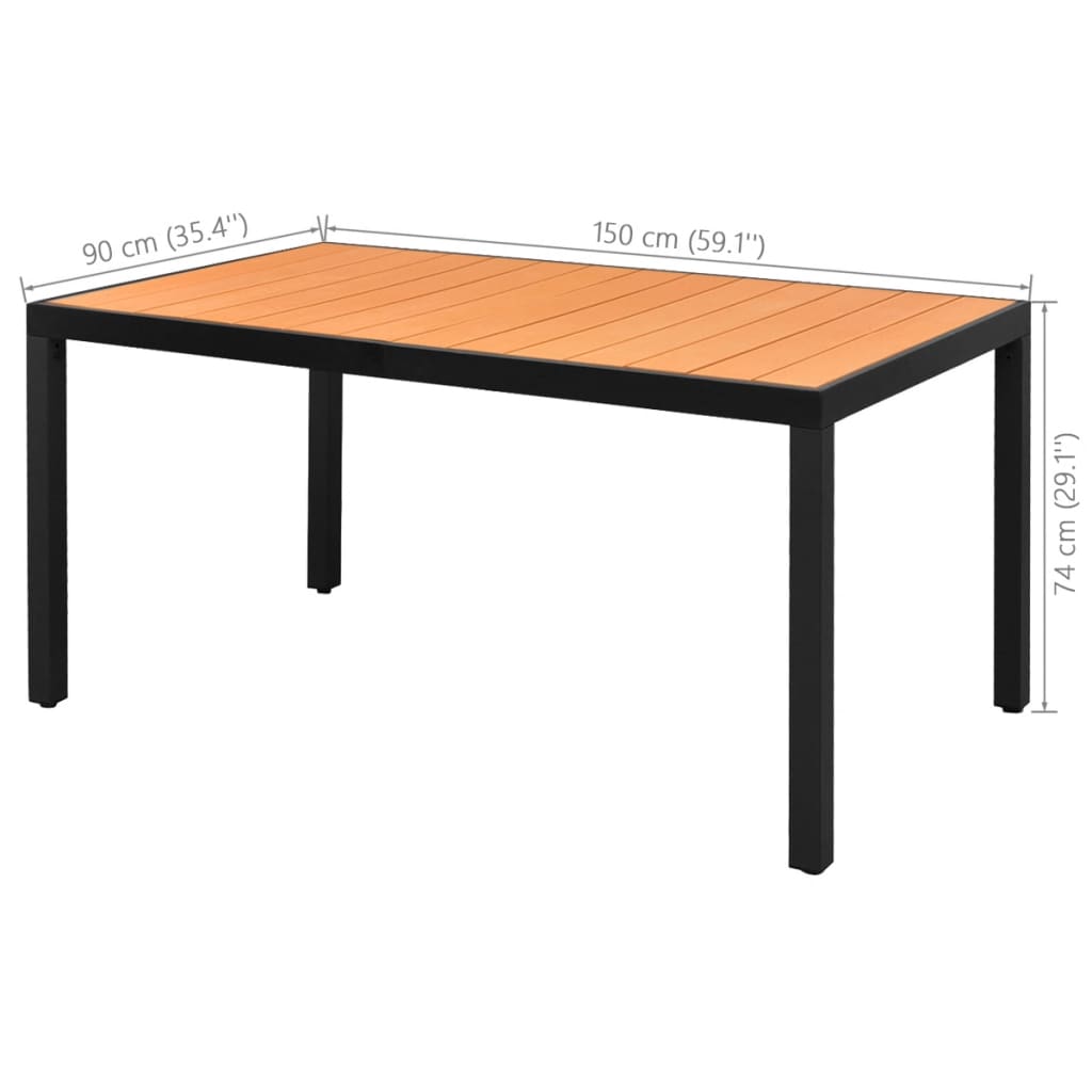 Set mobilier de grădină, 5 piese, negru și maro, ratan PVC - Lando