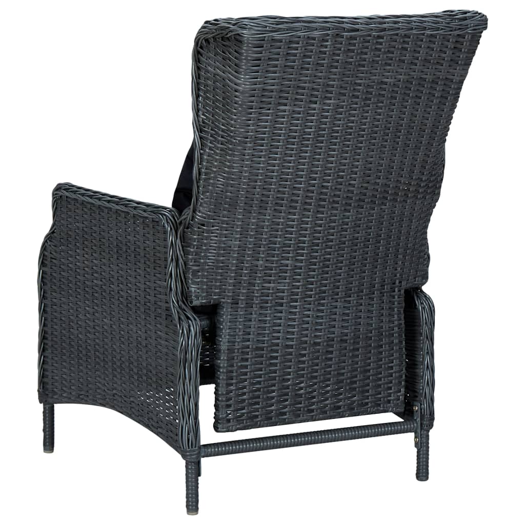 Set mobilier exterior cu perne, 9 piese, gri închis, poliratan - Lando