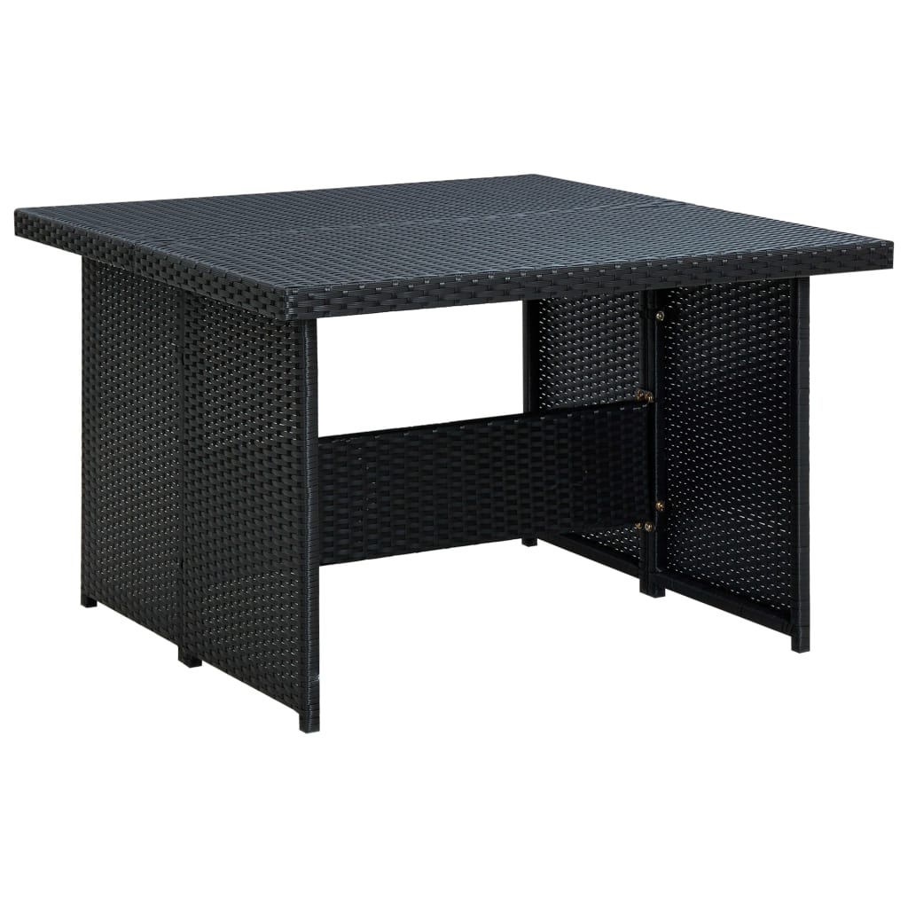 Set mobilier de grădină cu perne, 6 piese, negru, poliratan - Lando