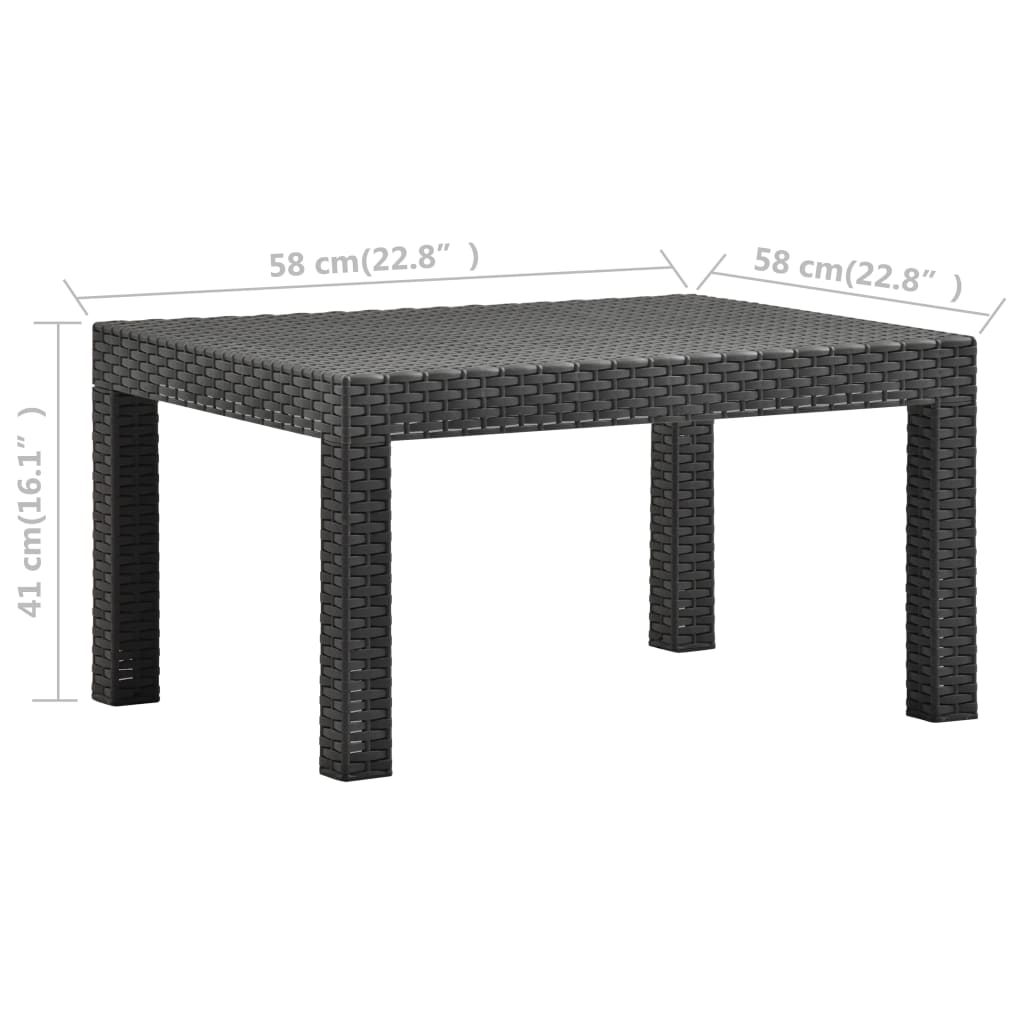 Set mobilier de grădină cu perne, 2 piese, antracit, PP ratan - Lando