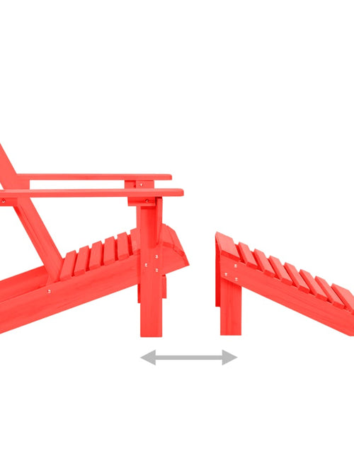 Загрузите изображение в средство просмотра галереи, Scaun de grădină Adirondack cu taburet, roșu, lemn masiv brad - Lando
