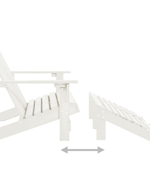 Загрузите изображение в средство просмотра галереи, Scaun grădină Adirondack cu 2 locuri &amp; otoman alb, lemn de brad - Lando
