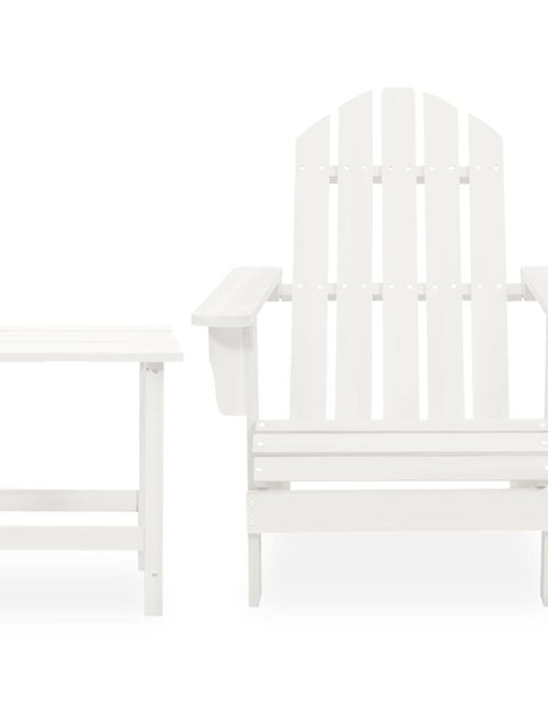 Încărcați imaginea în vizualizatorul Galerie, Scaun de grădină Adirondack cu masă, alb, lemn masiv de brad - Lando
